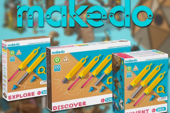 Makedo cardboard construction tool kits. (Prices vary)