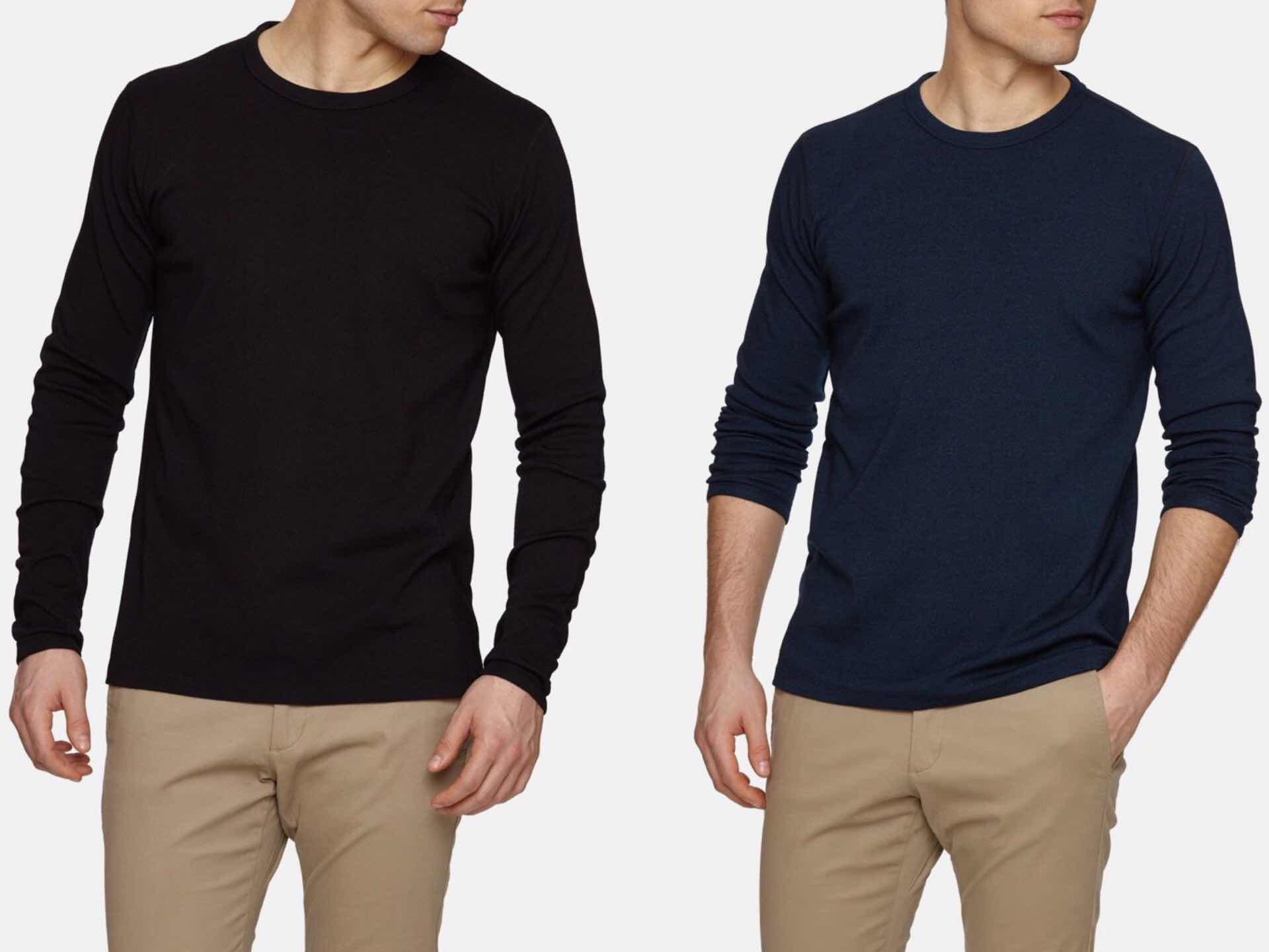 Wool & Prince's Heavy Crew Neck sweatshirts. ($118, available in black and navy)