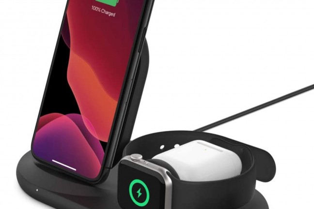 Belkin 3-in-1 wireless charger. ($120 in black or white)