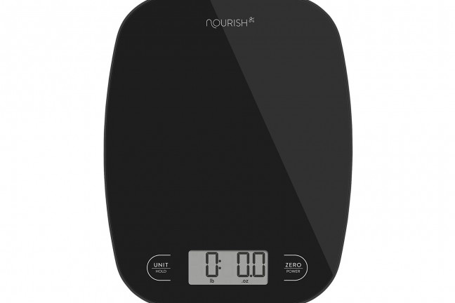 The "Nourish" digital kitchen scale by Greater Goods. ($10–12, depending on color)