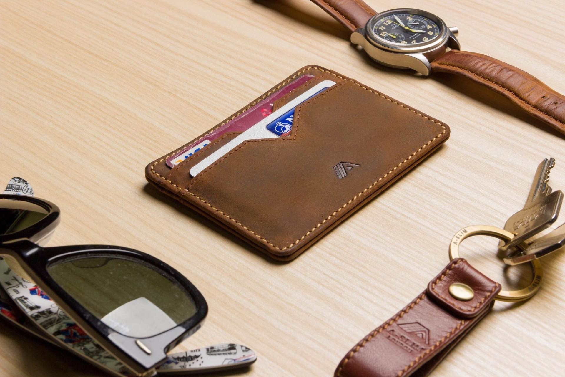 A-SLIM leather card holder. (~$40)