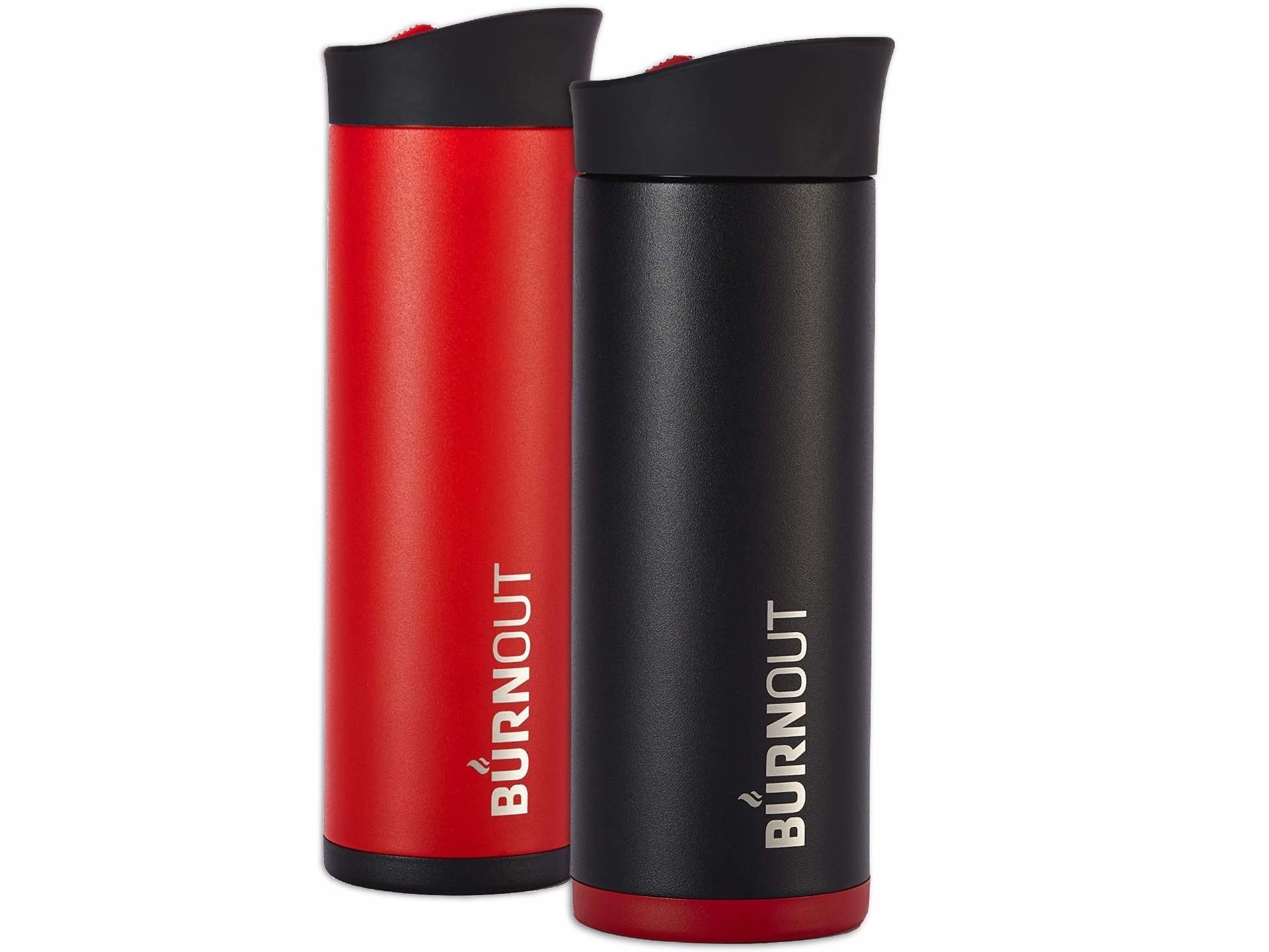 BURNOUT temperature-regulating travel mug. ($80)