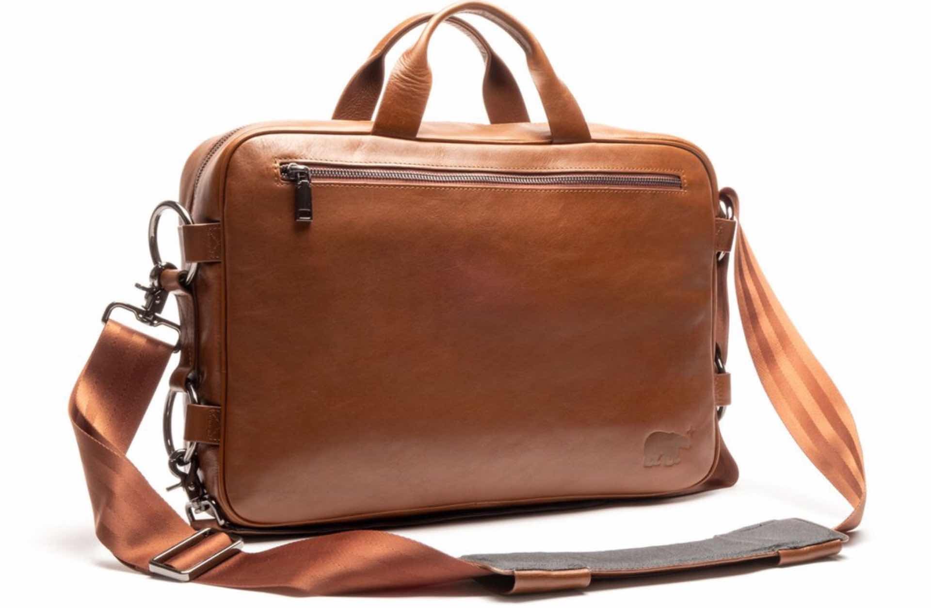 Hillside Industries' convertible “Meridian 2.0” bag. ($275 for leather, $175 for nylon)