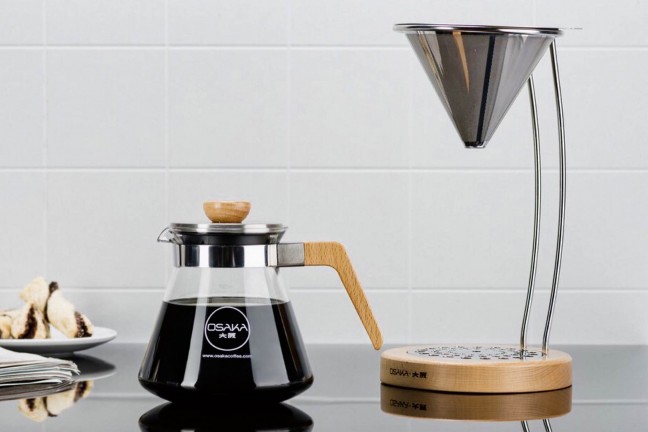 Osaka pour-over driper + wood stand. ($45 for mahogany, $50 for natural)