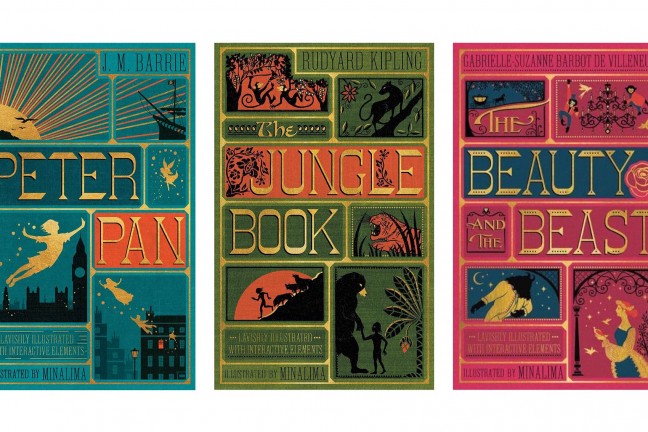 Illustrated Children's Classics by MinaLima. (~$21 for each hardcover)