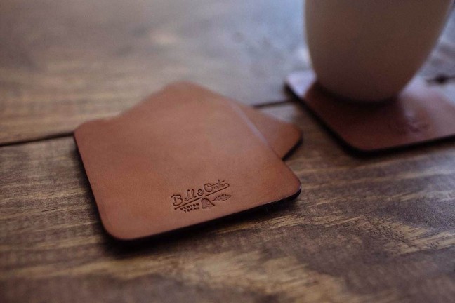 Bell & Oak's Texas Tan Leather Coasters. ($30 for set of 4)